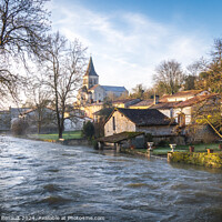 Buy canvas prints of Charente River in flood in Verteuil-sur-Charente, France by Laurent Renault