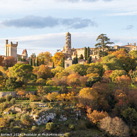 Buy canvas prints of Uzès city of Art and History, general view in autumn. Photograp by Laurent Renault