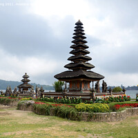 Buy canvas prints of Pura Ulun Danu temple complex of Lake Bratan in Bali, Indonesia by Yann Tang