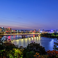 Buy canvas prints of Night time on the Brisbane River by Shaun Carling