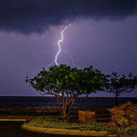 Buy canvas prints of Lightning Over Morton Bay by Shaun Carling