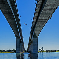 Buy canvas prints of Sir Leo Hielscher Bridges And Plane by Shaun Carling