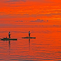 Buy canvas prints of Kayak Anglers At Sunrise by Shaun Carling