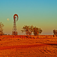 Buy canvas prints of Moon Setting Over The Surat Gasfields by Shaun Carling
