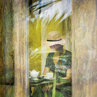 Buy canvas prints of The Lady taking tea by Eileen Wilkinson ARPS EFIAP