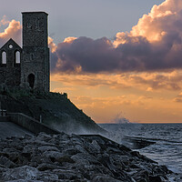 Buy canvas prints of St Marys Church Reculver at Sunset by Eileen Wilkinson ARPS EFIAP