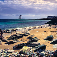 Buy canvas prints of A view towards the Carraig Fhada Lighthouse, Kilnaughton Bay, Islay by Navin Mistry