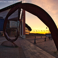 Buy canvas prints of Gothenburg opera house at sunset  by Navin Mistry