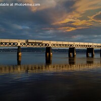 Buy canvas prints of Tay Bridge, Dundee Panoramic by Navin Mistry