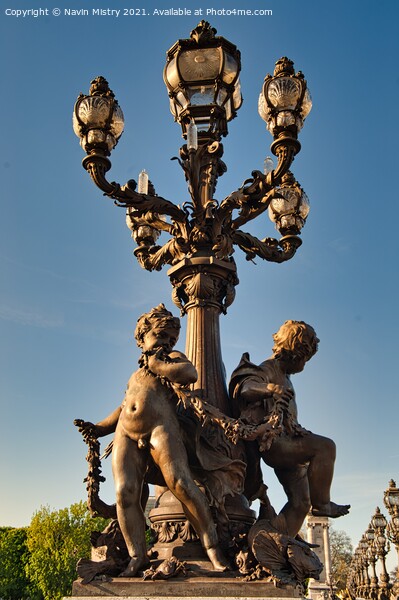 Ornate Lights on the Pont Alexandre III  Picture Board by Navin Mistry