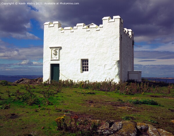 The preserved coal-fired beacon Isle of May, Scotland Picture Board by Navin Mistry