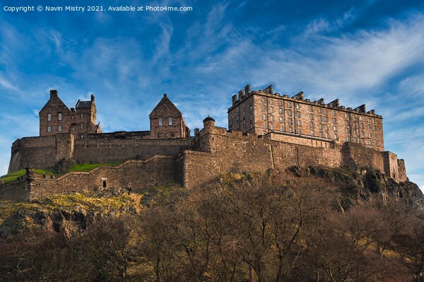 Edinburgh Castle with a blue sky Picture Board by Navin Mistry