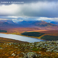 Buy canvas prints of A panoramic view of Loch Ericht  by Navin Mistry