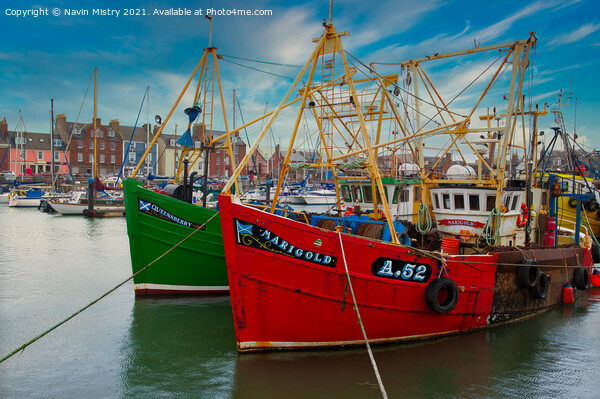 Colourful Fishing Boats of Arbroath, Scotland  Picture Board by Navin Mistry