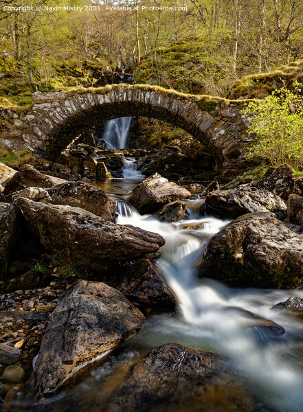 Allt da Ghob Waterfall and Roman Bridge, Glen Lyon Picture Board by Navin Mistry