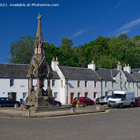 Buy canvas prints of The Atholl Memorial Fountain and Dunkeld High Street by Navin Mistry
