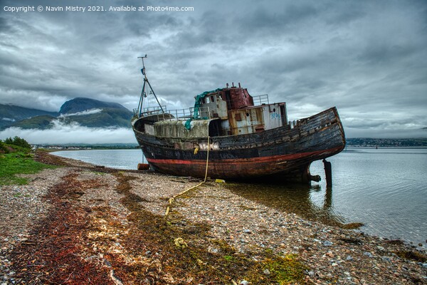 The Corpach Wreck,  Loch Linne Picture Board by Navin Mistry