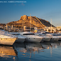 Buy canvas prints of Alicante Marina Castle of Santa Barbara  by Navin Mistry