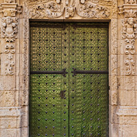Buy canvas prints of Alicante Town Hall Ornate Door  by Navin Mistry