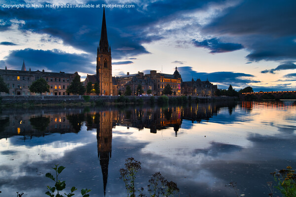 Perth Scotland and the River Tay with St. Matthew' Picture Board by Navin Mistry