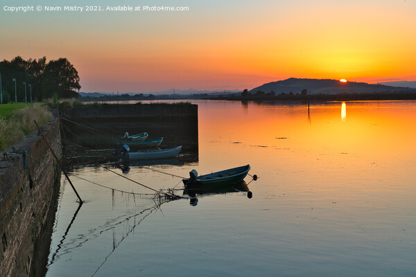 Sunset on the River Tay, Newburgh, Fife, Scotland Picture Board by Navin Mistry