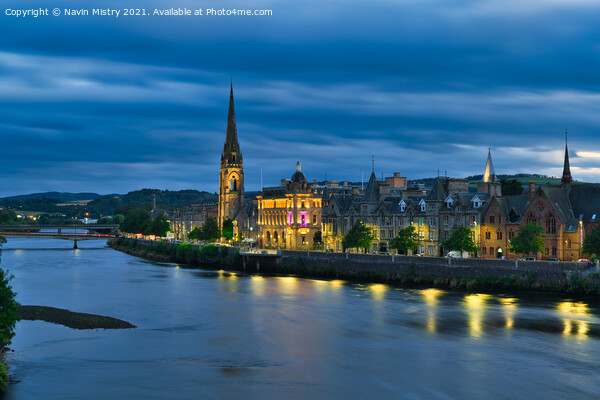 Perth Scotland and the River Tay with St. Matthew' Picture Board by Navin Mistry