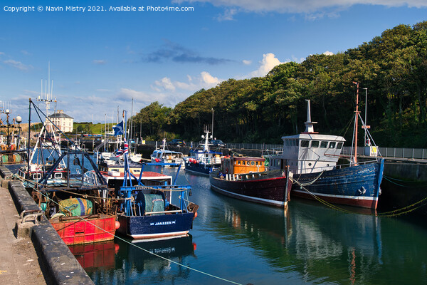 Fishing Boats in Eyemouth Harbour Picture Board by Navin Mistry