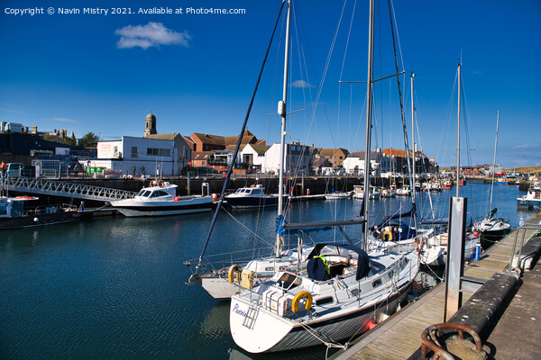 Sailing Boats in Eyemouth Harbour Picture Board by Navin Mistry
