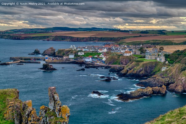 A view of Saint Abbs at dusk Picture Board by Navin Mistry