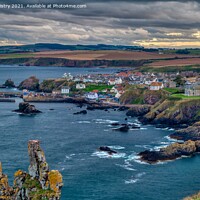 Buy canvas prints of A view of Saint Abbs at dusk by Navin Mistry