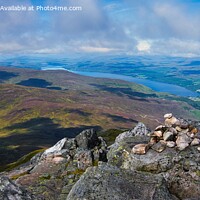 Buy canvas prints of A Panoramic view from the summit of Schiehallion by Navin Mistry
