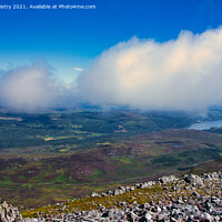 Buy canvas prints of A view towards Loch Tummel from Schiehallion, Perthshire by Navin Mistry