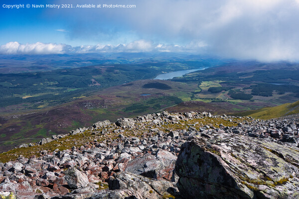 A view towards Loch Tummel from Schiehallion, Perthshire Picture Board by Navin Mistry