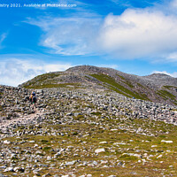Buy canvas prints of The boulder field at the summit of Schiehallion  by Navin Mistry