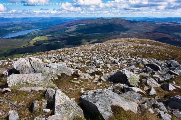 The boulder field at the summit of Schiehallion (Munro 1083m). Picture Board by Navin Mistry