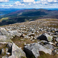 Buy canvas prints of The boulder field at the summit of Schiehallion (Munro 1083m). by Navin Mistry