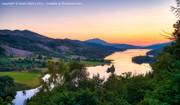 The Queen's View, Loch Tummel, near Pitlochry Framed Mounted Print by Navin Mistry