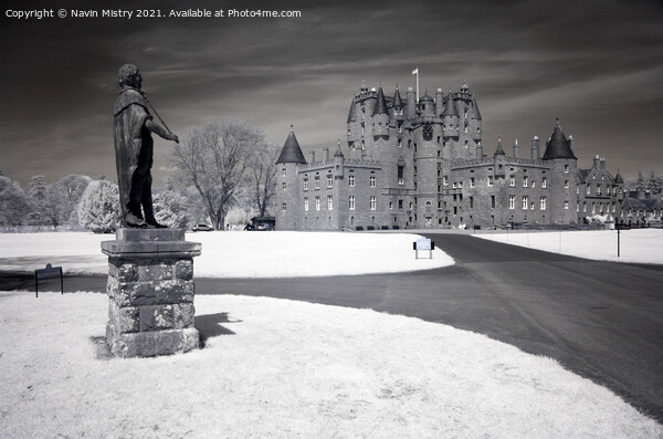 Glamis Castle Infrared Image Picture Board by Navin Mistry