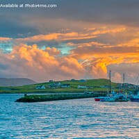 Buy canvas prints of Sunset in Scalloway, Shetland Isles by Navin Mistry