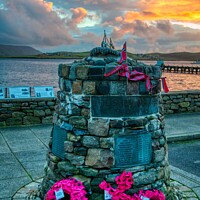 Buy canvas prints of The Shetland Bus Memorial, Scalloway, Shetland Isl by Navin Mistry
