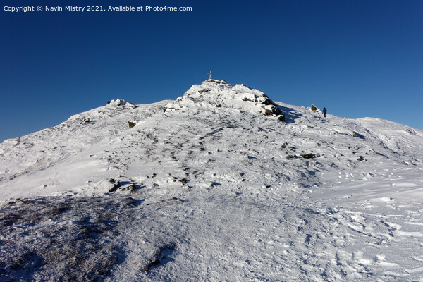 The summit of Ben Ledi in Winter Picture Board by Navin Mistry