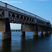 Buy canvas prints of The Tay Rail Bridge Dundee Scotland by Navin Mistry