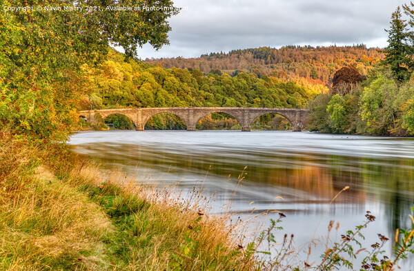 The River Tay in Autumn at Dunkeld, Perthshire Picture Board by Navin Mistry