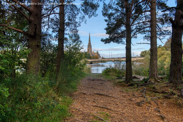 A view of Tay Street Perth from Moncreiffe Island Picture Board by Navin Mistry
