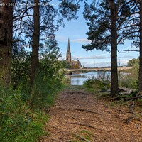 Buy canvas prints of A view of Tay Street Perth from Moncreiffe Island by Navin Mistry
