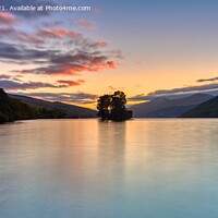 Buy canvas prints of Sunset on Loch Tay at at Kenmore Perthshire by Navin Mistry