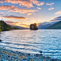 Buy canvas prints of A beautiful sunset on Loch Tay at Kenmore Perthshire.  by Navin Mistry
