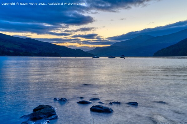 Dusk on Loch Tay at Kenmore Perthshire Picture Board by Navin Mistry