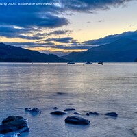 Buy canvas prints of Dusk on Loch Tay at Kenmore Perthshire by Navin Mistry