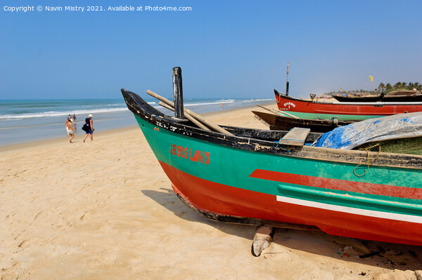 Colourful Fishing Boats, Benhaulim, Goa, India Picture Board by Navin Mistry